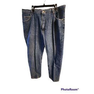 Men's Wrangler Jeans Size 42x32 Five Pocket One Button And Zip Closure EUC